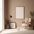 Natural Light Minimalistic Painting Frame Mockup .