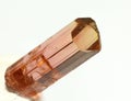 Natural light polychrome crystal of tourmaline-elbaite mineral.