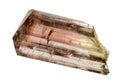 Natural light polychrome crystal of tourmaline-elbaite mineral