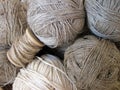 Natural linen thread balls, Lithuania Royalty Free Stock Photo