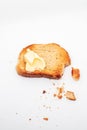 Natural looking toast with butter spread on isolated background Royalty Free Stock Photo