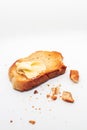 Natural looking toast with butter spread on isolated background Royalty Free Stock Photo