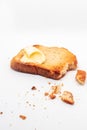 Natural looking toast with butter spread on isolated background Royalty Free Stock Photo