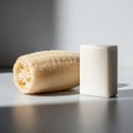 A natural luffa sponge and a Royalty Free Stock Photo