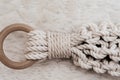 Natural Macrame Wall Hanging Close Up Pattern and Wrap Knot