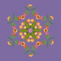 Natural mandala from dried pressed flowers, petals and leaves. Royalty Free Stock Photo