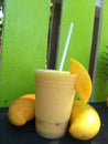 Natural Mango Milkshake Royalty Free Stock Photo