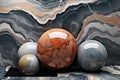 Natural Marble Texture With Stone Texture For Home Interior. Stone Balls. Generative AI Royalty Free Stock Photo