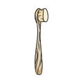 Natural material bamboo toothbrush doodle. Ecological and zero-waste product. Go green