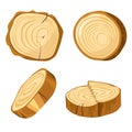 Natural material forest log slice wood and wooden elements