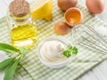 Natural mayonnaise ingredients and the sauce itself.