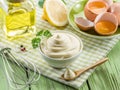 Natural mayonnaise ingredients and the sauce itself