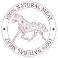 Natural meat stamp with horse