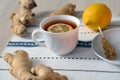 Natural medicine conceipt: ginger lemon tea