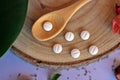 Natural Medicine Concept: Vitamin herbal pills Royalty Free Stock Photo