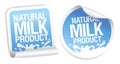 Natural milk product stickers.