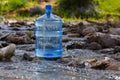 Natural drinking water in a large bottle