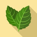 Natural mint leaf icon, flat style