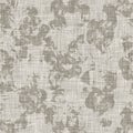 Natural mottled gray french woven linen texture background. Old ecru flax fiber seamless pattern. Organic hand painted Royalty Free Stock Photo