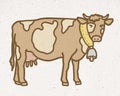 Natural mountain cow with bell