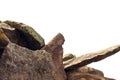 Natural mountain stones isolated on white background. Heap of rocks