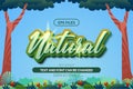 Natural nature forest 3d script editable text effect. eps vector file Royalty Free Stock Photo