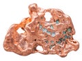 Natural nugget of native copper isolated