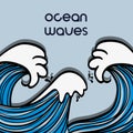 Natural ocean waves with shapes design