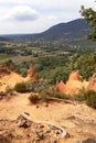 Natural ocher lands in the Rustrel roussillon nature park orange hills