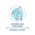 Natural oils hair mask concept icon
