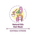 Natural oils hair mask concept icon