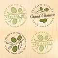 Natural olive oil labels.
