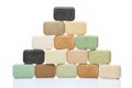 Natural olive soap bars pyramid Royalty Free Stock Photo