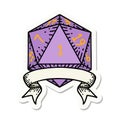 natural one d20 dice roll sticker Royalty Free Stock Photo
