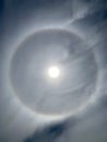 Natural optical phenomenon of sun with halo Royalty Free Stock Photo