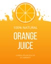 Natural orange juice label template