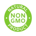 Natural and organic cosmetic. Non GMO label. GMO free icon. Eco, vegan, bio. Healthy food concept. No GMO design element Royalty Free Stock Photo