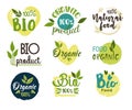 Natural and organic, eco and fresh food stickers Royalty Free Stock Photo