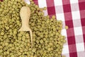 Natural organic green lentils for healthy food Royalty Free Stock Photo