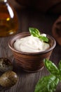 Natural organic mayonnaise Royalty Free Stock Photo