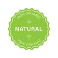 Natural Organic Product Green Stamp. Eco Friendly Healthy Food Label. Pure Symbol. Quality Fresh Natural Ingredients