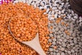 Natural organic red and green lentils for healthy food Royalty Free Stock Photo