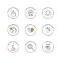 Natural and organic skincare product icons