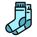 Natural pair socks icon color outline vector