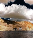 Natural panoramic infrared landscape of Messe river
