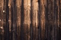 Natural pattern of dark wood, old black planks background. Design space. Abstract wooden backdrop, texture. Interior element. Royalty Free Stock Photo