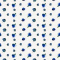 Hand-drawn watercolor seamless pattern with blueberries on white background. Polka dot texture. Simple natiral ornament.