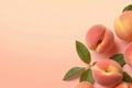 Natural peach background topview. Generate Ai