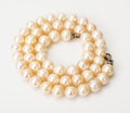 Natural pearl white beads Royalty Free Stock Photo