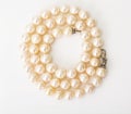 Natural pearl white beads Royalty Free Stock Photo